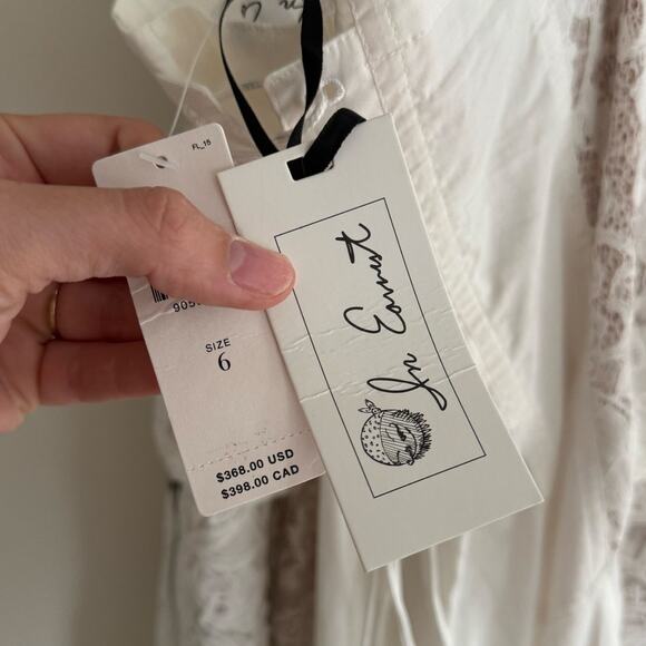 IN EARNEST by Byron Lars Halter Utility White Midi Dress Size 6 NEW - Picture 10 of 10